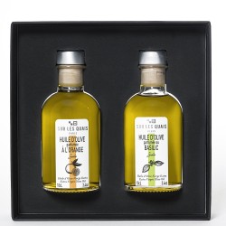 Coffret duo: Huiles d'olive siciliennes (orange et basilic)