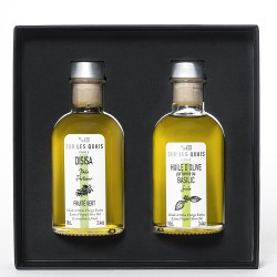 Coffret duo: Huiles d'olive siciliennes (nature et basilic)