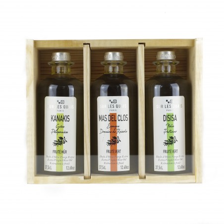 Wooden case "Terroir" Olive Oils - 3 Mediterranean Extra Virgin Olive OilWooden case "Terroir" Olive Oils - 3 Mediterranean Extr Wooden case "Terroir" Olive Oils - 3 Mediterranean Extra Virgin Olive OilWooden case "Terroir" Olive Oils - 3 Mediterranean Extr