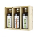 Visuel de côté de Coffret bois "terroirs d'Huiles" - 3 huiles d'olive de la Méditerranée