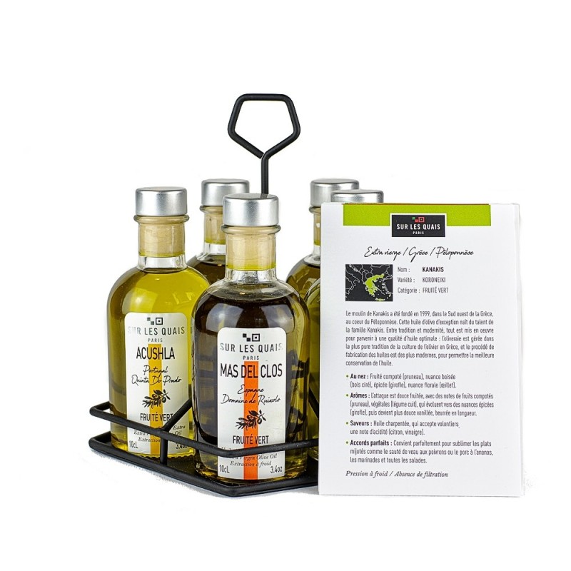 Gift box 5 Mediterranean olive oils + basket - 5x10cL