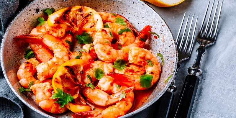 Gambas miel et gingembre Gambas miel et gingembre