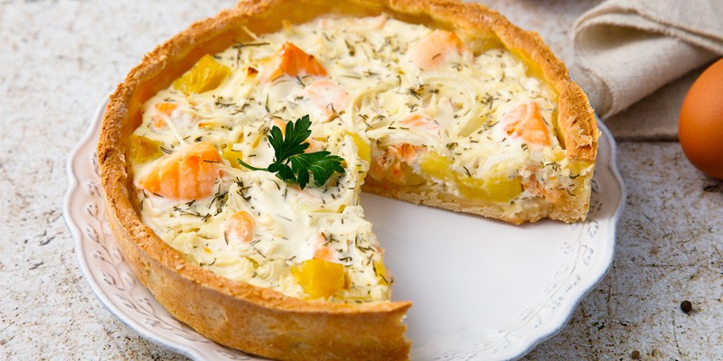 Recette Tarte curry, saumon fumé et ricotta Recette Tarte curry, saumon fumé et ricotta